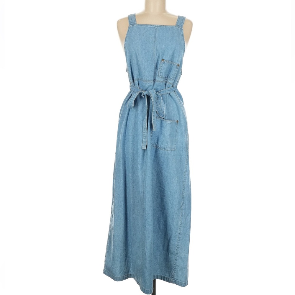 Vintage Robbie Bee Light Blue Denim Overall Dress
